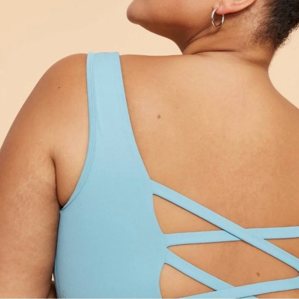 Blogilates Crisscross Sports Bra Teal Blue NWT - Picture 7 of 8